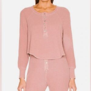 Tularosa Pink Henley Cropped
